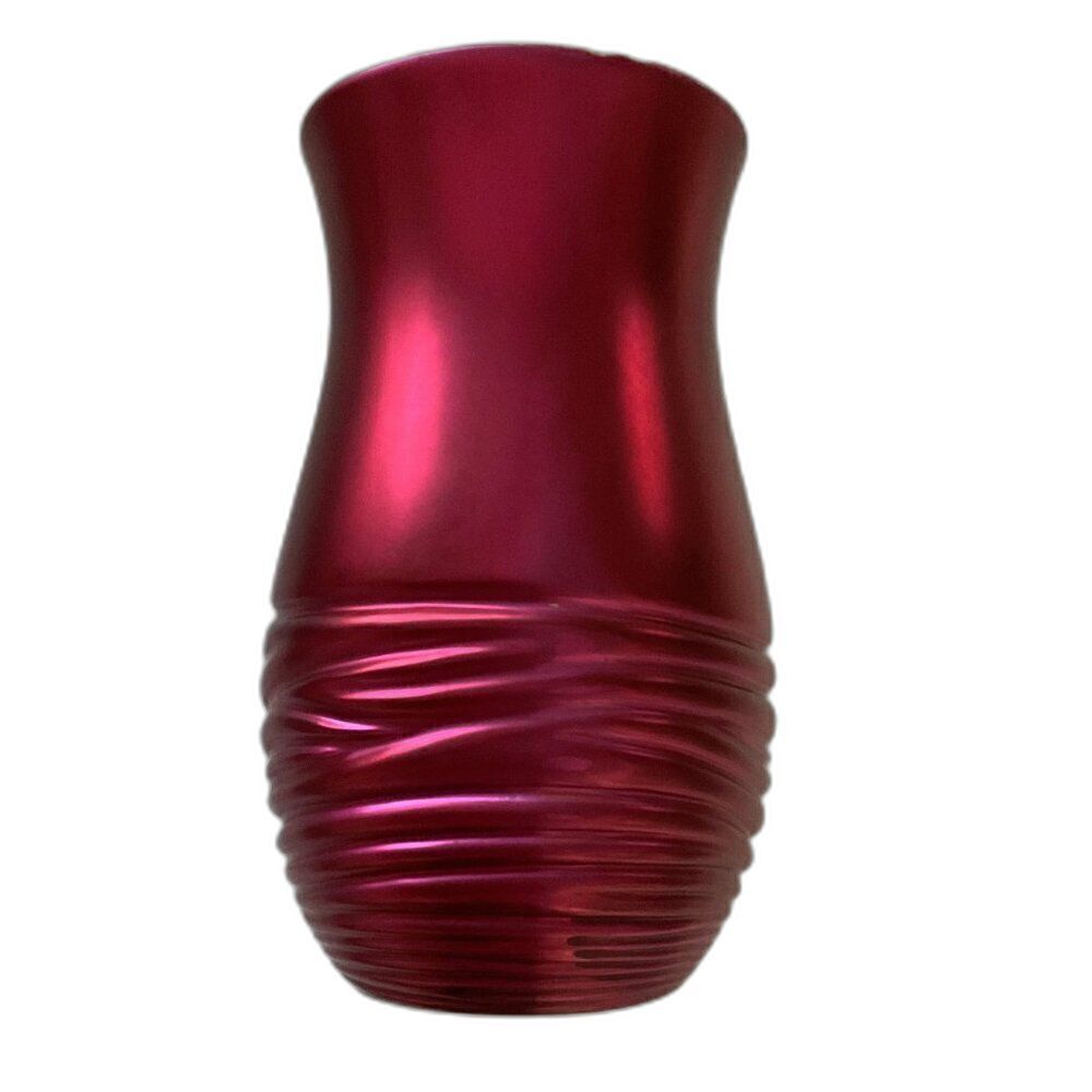 Red Teleflora Radiantly Rouge Ceramic Vase Metallic Finish 8.5"